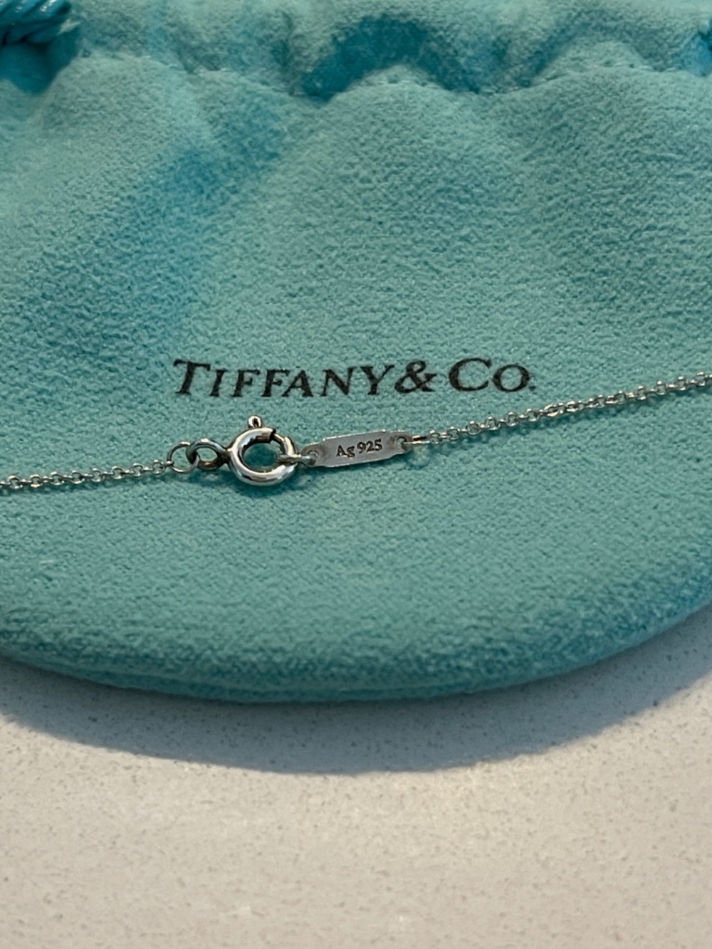 Tiffany & Co. Iconic Sterling Silver .925 Mini Heart Key Pendant Necklace 18" - Picture 6 of 10